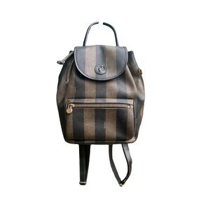 Authentic FENDI Pequin Pattern Drawstring Backpack